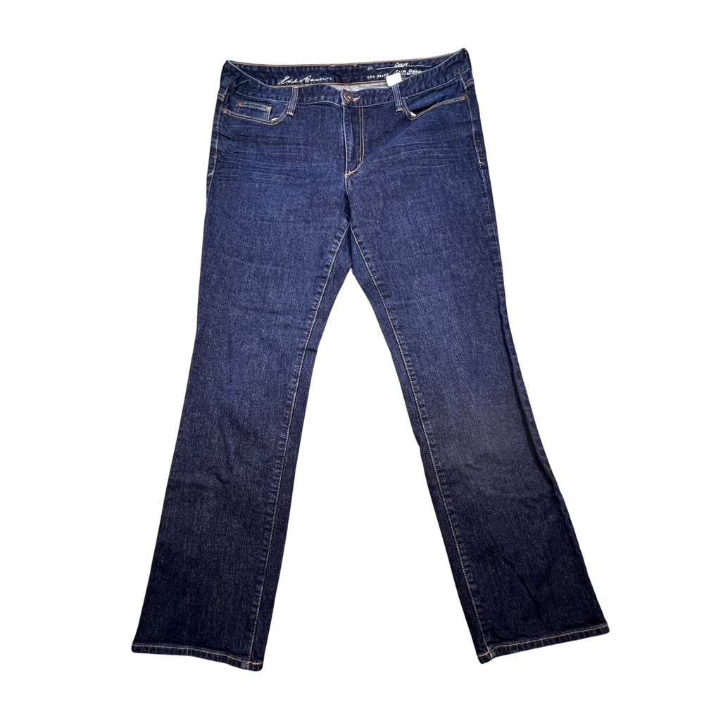 Eddie Bauer Blue Jeans Curvy Slim Straight Denim Womens 16